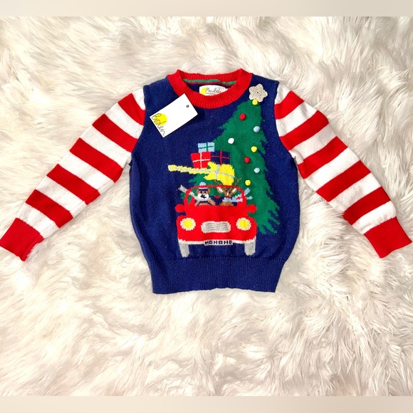 Mini Boden 2-3Y NWT Christmas sweater 🎄🎅🏼♥️ - Picture 2 of 6